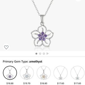 Sterling Silver Flower Necklace